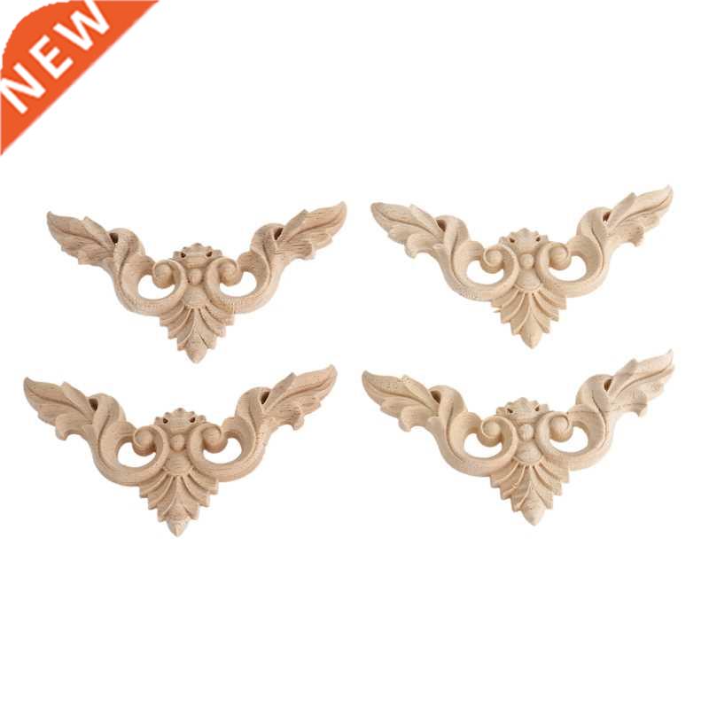 4pcs 8*8cm Wood Carved Corner Onlay Furniture Home