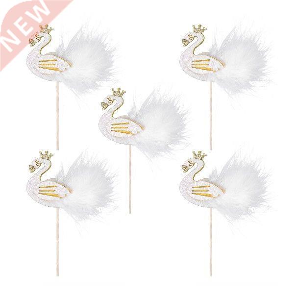 5PCS Flamingo Swan Cake Topper Decorative Wing Cupcake