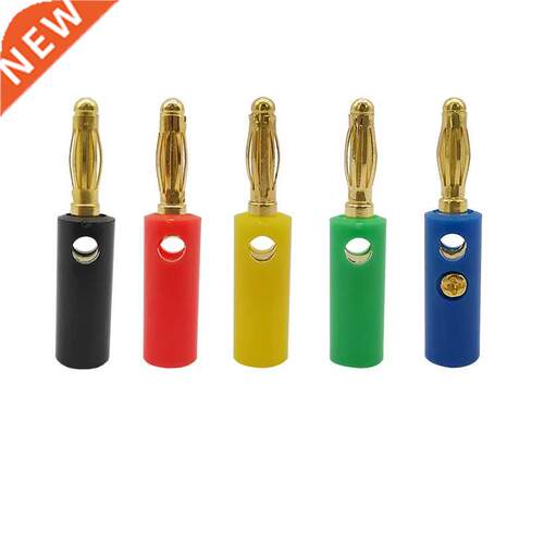 5/10Pcs 4mm Screw Audio Speaker Plug Gold Plated Banana Conn