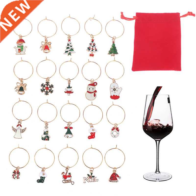 20Pcs Christmas Wine Glass Markers Holiday Drink Marker图片
