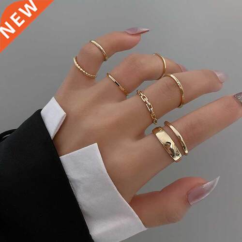 7pcs Fashion Jewelry Rings Set Hot Selling Metal Alloy Hollo