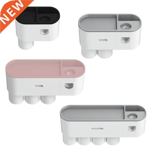 Toothbrush Holder Automatic Toothpaste Squeezer Wall Mounted