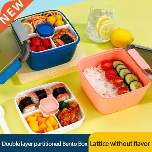 Double-layer Lunch Box Sealed Square Student Bento Box