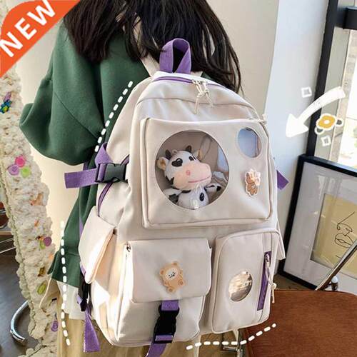 Diehe Muti-Pocket Women Backpack Nylon School Bag Backpacks