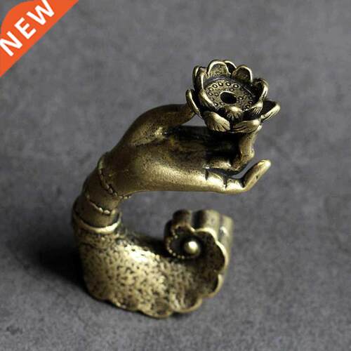 Copper Hand Lotus Backflow Incense Burner Aromatherapy