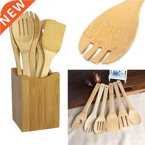 kitchen tools 6pcs Bamboo Spoon Spatula Kitchen Utensil