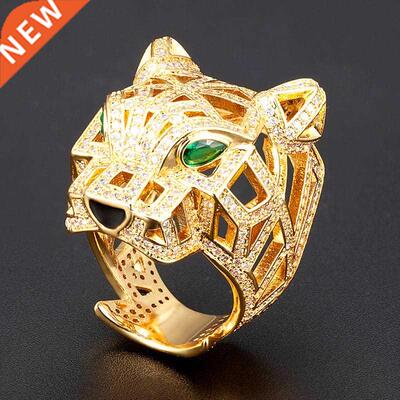 Zlxgirl jewelry Gold leopard shape animal rings for men's we