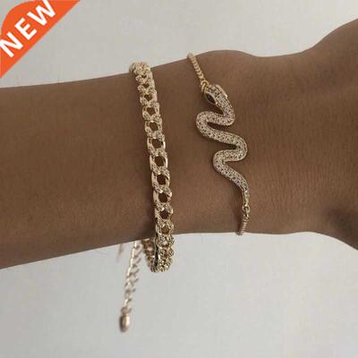 YWZIXLN 2020 Boho Engraved Geometry Chain Cute Crystal Snak