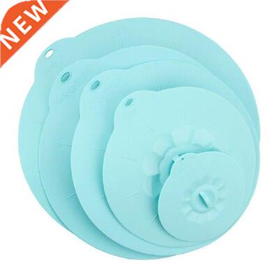 Set of 5 Silicone Bowl Lids Microwave Cover Heat Resistant