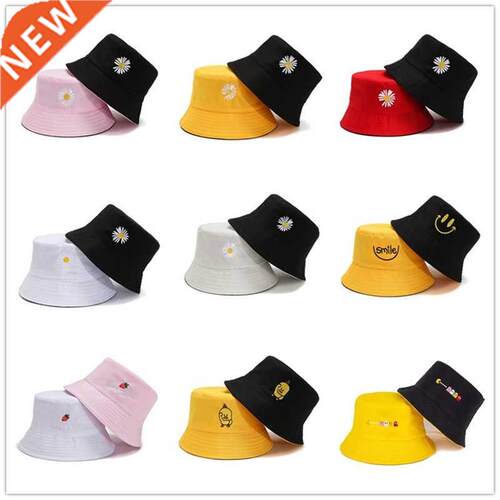 Two-sde Cheap Unsex Embrodery Bucket Hat For Women Fshn