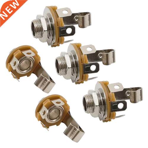 5Pcs/lot Metal 6.5mm 2 Pole Mono Jack Audio Microphone Conn