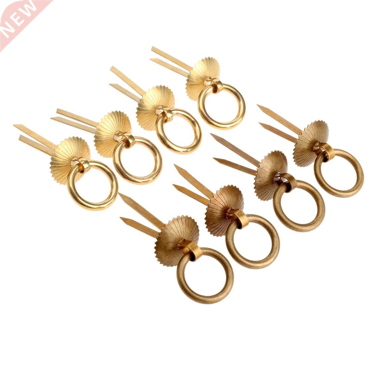 4Pcs Brass Drawer Ring Pulls Handles Antique Copper Cupboard