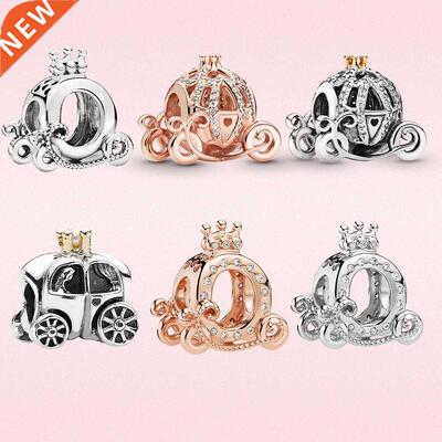 925 Sterling Silver charm bead Pumpkin cart charm Shining zi