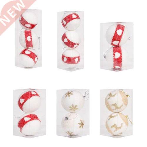2/3Pcs Christmas Foam Ball Baubles Ornaments Snowflake Heart