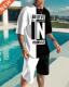 2022 shirt Shirt Print Short Set Summer Men Sleeve
