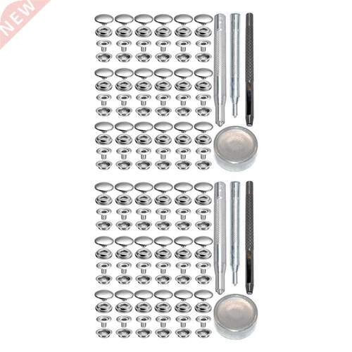 144Pcs 15MM Stainless Steel Fastener Snap Press Stud Button