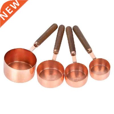 4pcs/Set Stainless Steel Wooden Handle Measuring Spoons