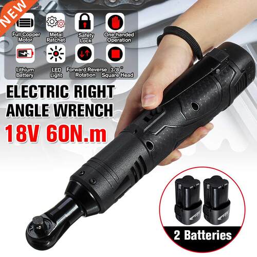 18V Electric Wrench 3/8 Cordless Ratchet with Battery LED L