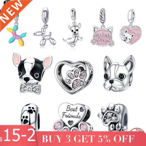 BISAER 925 Sterling Silver Pendant A Dog 's Story Poodle Pup