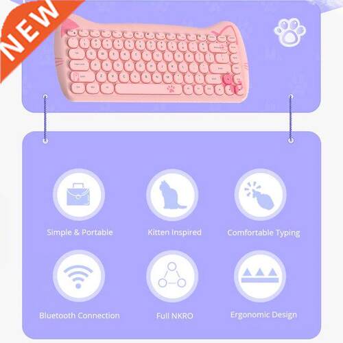 AJAZZ 3060i 2.4G Bluetooth-compatible 84 Keys Wireless Keybo