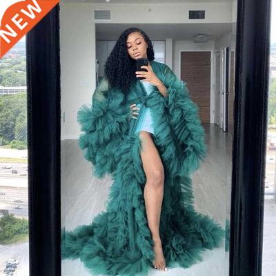 Fashion Ruffles Tulle Kimono Women Dress Robe Extra Puffy Pr