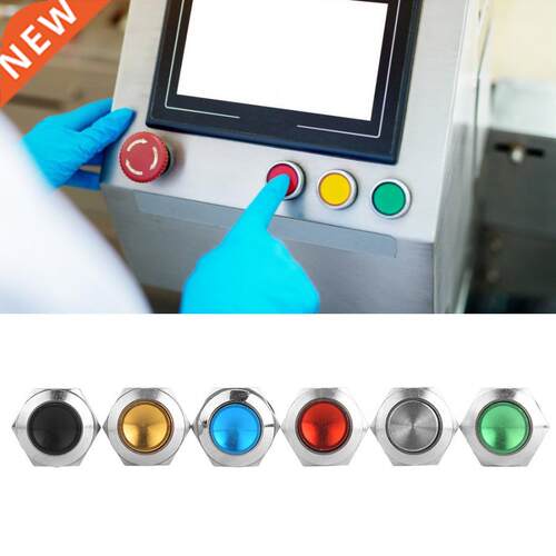 6Pcs Metal Push Button Switch 2 Pins IP67 Waterproof Reset S