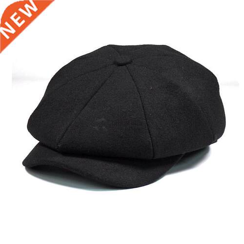 Winter Peaky Blinders Flat Cap Wool Vintage Octagonal Hat Ma