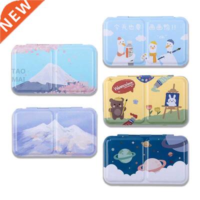Portable Watercolor Paint Metal Empty Box Palette With 24 Gr