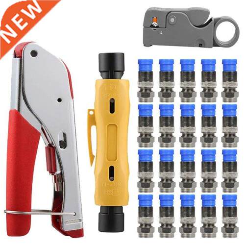 Coax Cable Crimper Coaxial Rg6 Compression Tool Kit with 20P
