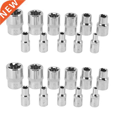 22Pc Female E Torx Star Socket Set Rail E4 - E20 External St