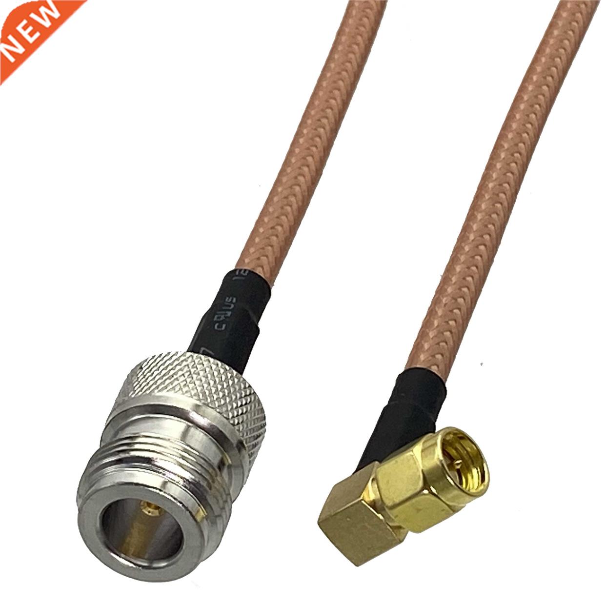 1pcs RG142 N Female Jack to SMA Male Plug Right Angle RF Coa