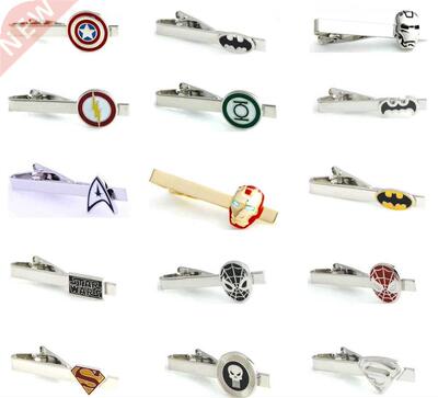 iGe Men Tie Clips Various Designs Option Novel Superheroes