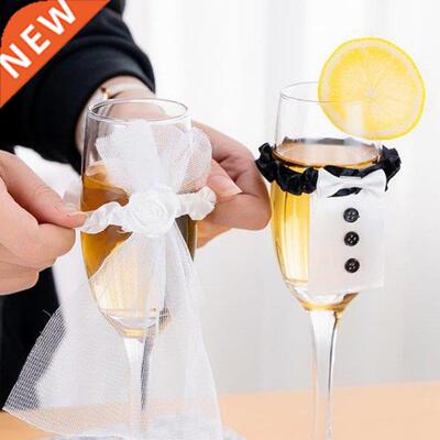Wedding Table Decoration Wine Glass Cup Cover Bride Groom Gl
