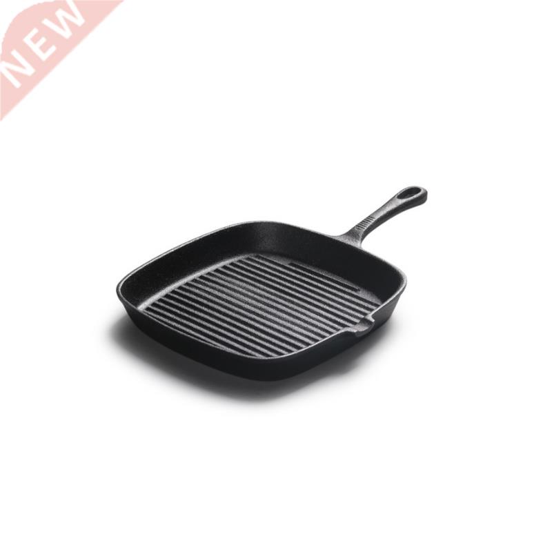 24cm Cast Iron Steak Grill Frying Pan Dish Uncoated Western