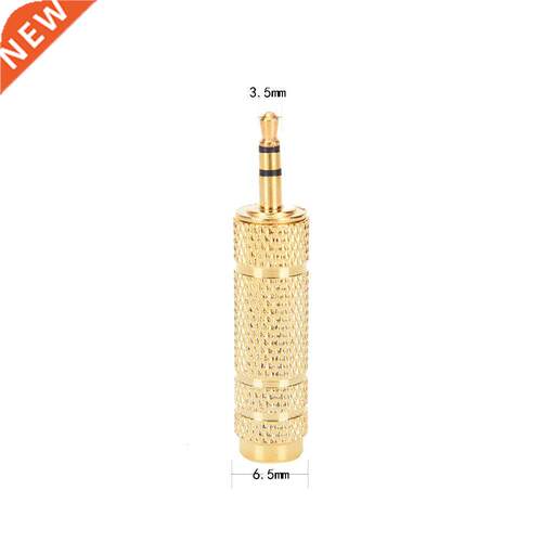 2pcs Gold 6.5mm Female To .5mm Male Audio Adapter 6.5 Mm