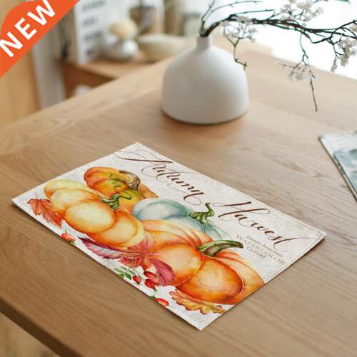 1PC 32*45CM Square Flax Happy Halloween Table Pad Dish Mat