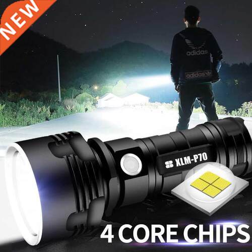 Super Powerful LED Flashlght L2 XHP50 Tactcal Torch USB Re