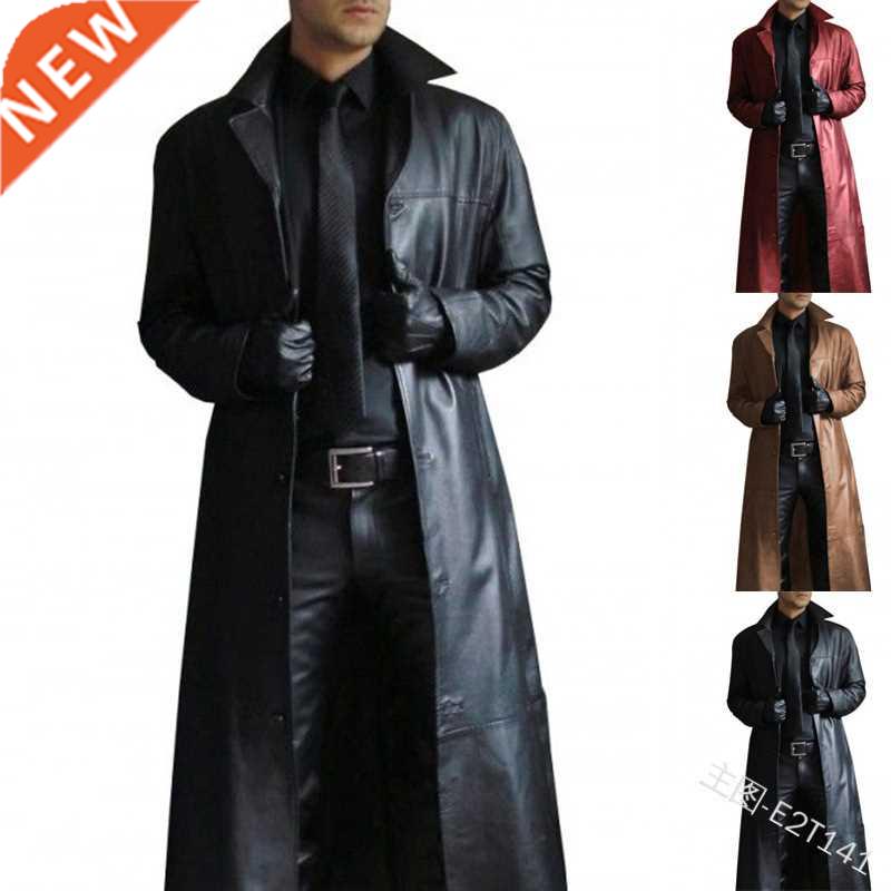 PU Leather Coat Men Jacket Spring Fall Winter Top Slim Korea