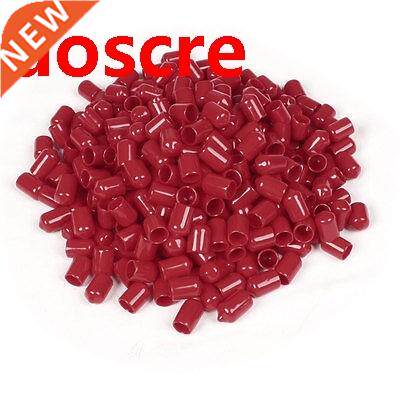 300 Pcs 16mm Height 10mm Inner Dia Round Tip Red PVC Insulat