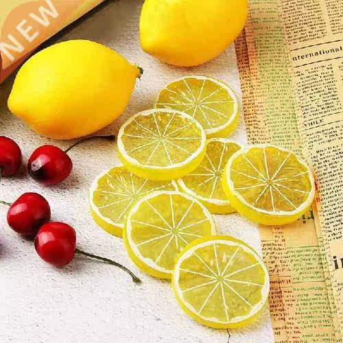 30/60pcs 5cm Artificial Fruit Simulation Lemon Slices