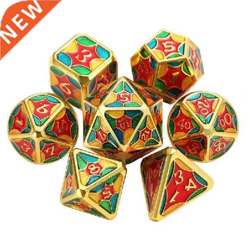 7Pcs/Set Metal Dices Multi-faceted Various Shapes