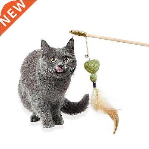 Legendog 1pc Fake Feather Decor Cat Teaser Toy Interactive