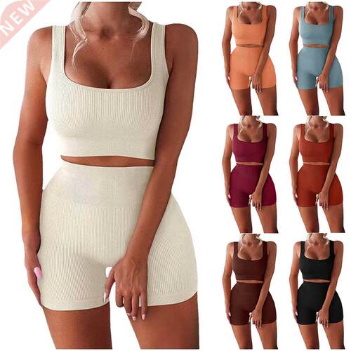Fitness Shorts Sets Women Workout Two Piece Set Women Seamle