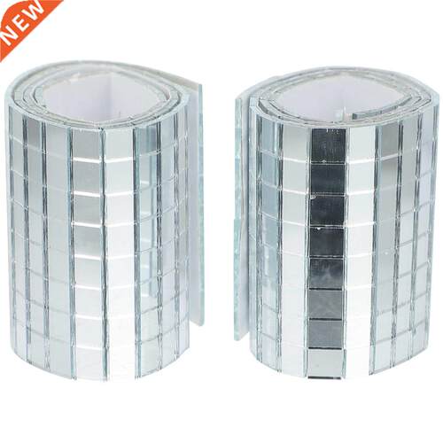 2 Rolls Self-adhesive  Mirror Square Mosaic Wall Sticker