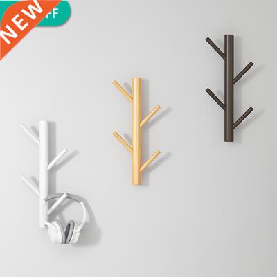 Wooden Hanging Coat Rack Wall Hook Clothes Hanger Living Roo