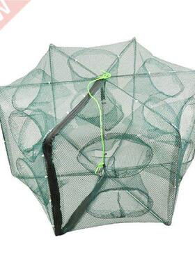 16 Holes Folded Fishing Net Portable Nylon Folding Crayfish