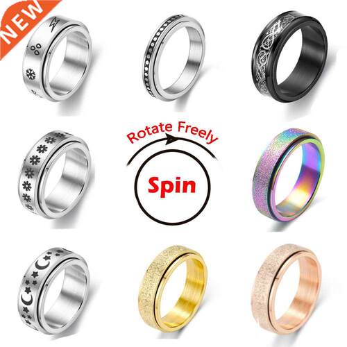 Anxiety Ring For Women Spinner Fidgets Rings Stainless Steel