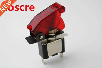 RED illuminated LED Toggle Switch With Missile Style Flick C