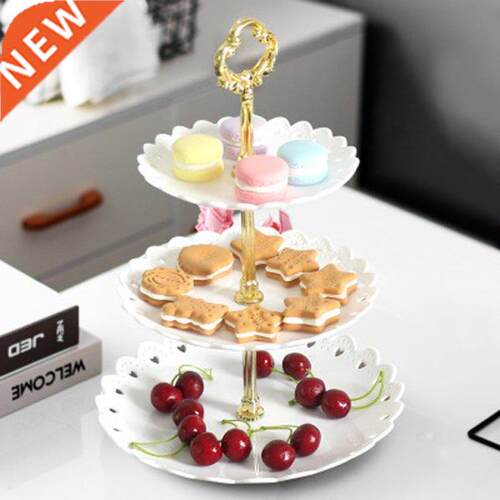 European Style Creative Petal Plastic Fruit tray Three Layer