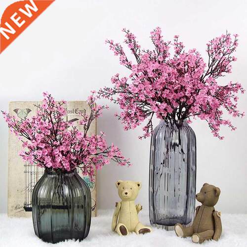 White Artificial Flowers Cherry Blossoms Gypsophila Fake Pla
